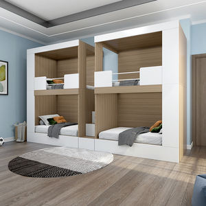 Cama Cápsula Moderna para Adultos, Cerrada, de Madera Maciza, Duradera, de <span class=keywords><strong>Roble</strong></span>, Literas Dobles para Dormitorios, Hostales, Escuelas y Hospitales - Product Image 1