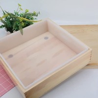Moule à savon en silicone rectangulaire 289oz avec boîte en bois Outil de bricolage pour savon Moule à savon rectangulaire 36 barres Moule à pain fait main blanc