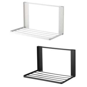 Home Steel No Punching Towel Rack Bathroom <b>Folding</b> <b>Shelf</b> with Wall Mount Washing Machine Side Magnetic Clothing Storage Holder - Product Image 2