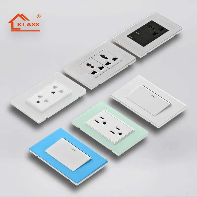 KLASS hot selling US American Italian Type 16A 3 Gang 2 Way Electrical Stainless Steel Light Wall Switches