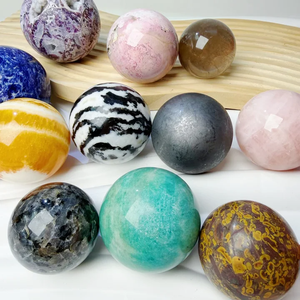 Esferas de Piedra de Cristal Natural al por Mayor para Sanación: Calcita Amarilla, Cuarzo Rosa, Amazonita Azul para Decoración Espiritual del Hogar - Product Image 1
