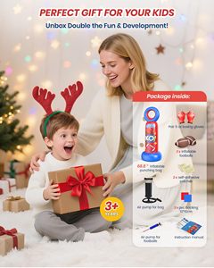 Offre Spéciale : Ensemble de Boxe Autonome Gonflable 2-en-1 pour Enfants, 68,8 Pouces, avec Jeu de Lancer de Ballon de Football, Robuste, pour Karaté et Taekwondo - Product Image 4