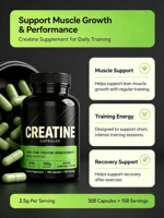 Kapsul Creatine Monohydrate JN OEM Private Label (200) untuk Dewasa, Pra-Latihan, Meningkatkan Ukuran & Kekuatan Otot, Meningkatkan Kepadatan Tulang, & Meningkatkan Energi