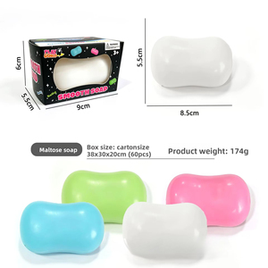 New TPR Soap Squishy Toy Stress Relief Sensory Fidget Toy Soft Mochi Squeeze Toy Fun Kawaii Novelty <b>Gift</b> Wholesale Box Package - Product Image 2