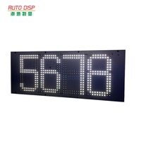 Letrero LED para Exteriores de Precios de Gasolina AUTO DISP, 7000cd, IP65, Impermeable, Pantalla de Dígitos Rojos/Verdes, Control Remoto, para Montaje en Pared de Gasolinera