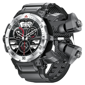 Montre connectée de sport d'extérieur avec écouteurs pour hommes - Étanche IP67, <span class=keywords><strong>boussole</strong></span>, GPS, moniteur de fréquence cardiaque et suivi d'activité - Product Image 5