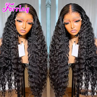 Wig Rambut Manusia Keriting Burma Mentah Kamboja 13*4 HD Lace Front Water Wave Deep Wave 5x5 6x6 Precut Preplucked Glueless