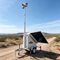 Remorque de surveillance portable à énergie solaire, étanche IP65, avec 4 pieds de support pour activités de plein air