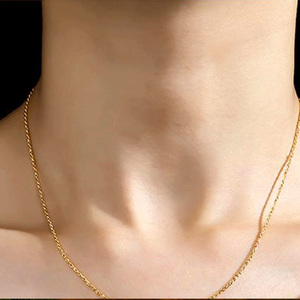 批发纯银S925麻绳链简约男女件纯银电镀18k金项链饰品 - Product Image 6