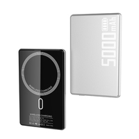 Batterie externe ultra-fine 5000 mAh à chargement rapide magnétique sans fil, coque en alliage d'aluminium, chargeur rapide pour téléphone PD20W, OEM ODM W33-5000