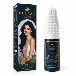 Tinte para el Cabello a Base de Plantas Herbales, Color Negro Intenso, Crema con Aplicador de Peine y Brocha OEM - Product Image 1
