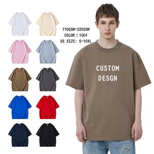 Camiseta de algodón para hombre al por mayor, la mejor calidad, hombros caídos, gran tamaño y peso pesado, diseño personalizado, estampado DTG, patrón sólido - Product Image 1