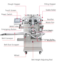 Machine automatique d'enrobage de gâteaux de lune, ligne de production industrielle à haute efficacité et remplissage multiple pour snacks et desserts