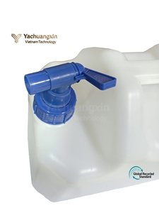 Conteneur de stockage d'eau portable de 5 L avec robinet pour le camping et l'utilisation en extérieur, matériau PP, blanc avec bouchon bleu - Product Image 3