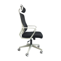 Vente en gros Chaise pivotante de haute qualité Chaise ergonomique en maille grise avec appui-tête réglable