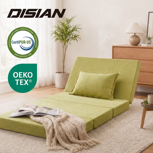 Canapé-lit pliable en mousse haute densité à 3 plis, <span class=keywords><strong>convertible</strong></span>, avec dossier réglable, matelas tatami - Product Image 1