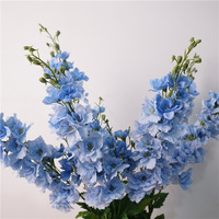 Fleurs artificielles modernes en plastique faites à la main, Delphinium - Fleurs au toucher réel en gros pour la décoration de mariage, de Pâques et de Noël