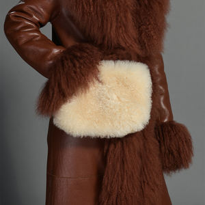 Популярная женская сумка-клатч Jxwatcher из натурального меха овчины, на плечо, из плюша, из натурального меха ягненка - Product Image 3