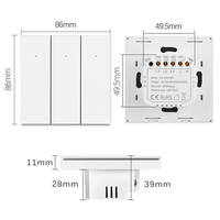 Panel de Interruptores Inteligentes OCY Smart Life con Control Remoto por Aplicación Tuya, Interruptor de Luz Inalámbrico de 1, 2 o 3 Botones