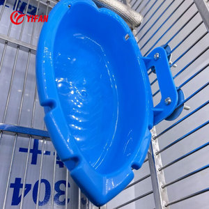 Bol à nourriture pour pigeons en plastique PP bleu, mangeoire pour oiseaux d'intérieur, voyage, petits oiseaux, pigeons, durable, facile à nettoyer, outil d'alimentation pour animaux de compagnie - Product Image 5