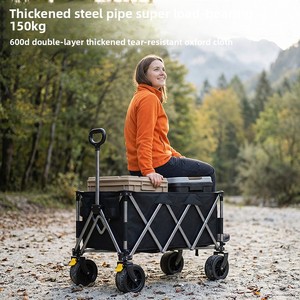 Chariot de <span class=keywords><strong>camping</strong></span> pliable à dégagement rapide pour l'extérieur, grande capacité, avec roues tout-terrain, pratique pour le <span class=keywords><strong>camping</strong></span>, les pique-niques et la pêche, à traction manuelle - Product Image 1