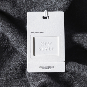 Sang Trọng Biểu Tượng Tùy Chỉnh In Tái Chế Quần Áo May Mặc Jean Đu Giấy Treo <span class=keywords><strong>Tag</strong></span> Hangtag Nhãn Sticker Cho Quần Áo Với Lỗ - Product Image 1