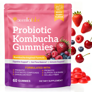 Gomitas Probióticas Veganas Sin OMG de Acentiallabs para el Apoyo Inmunológico con Probióticos y Suplemento de Fibra para la Salud Intestinal de Adultos - Product Image 1