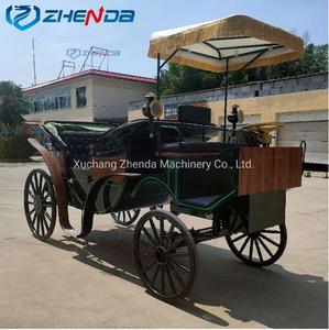 Carruaje Retro clásico para Parque, <span class=keywords><strong>caballo</strong></span> de turismo romántico, color negro, para viajes de boda - Product Image 4