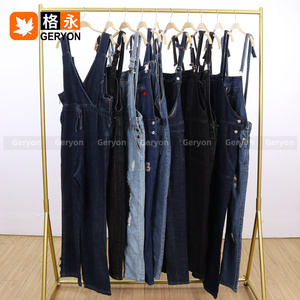 Geryon Vintage Jeans baggy à bretelles d'occasion <span class=keywords><strong>taille</strong></span> plus pour femmes Pantalons jeans <span class=keywords><strong>skinny</strong></span> d'occasion en vrac - Product Image 5