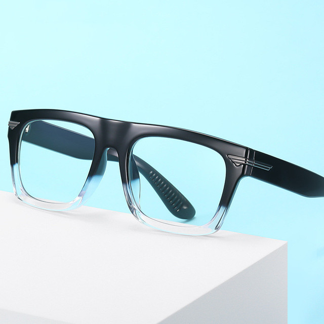 Arrival TR90 Big Square Anti Blue Light Blocking Computer Men Women Eyeglasses Frames Oversized Thick Frame Clear Lens Glasses