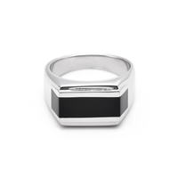 Bague punk gothique en acier inoxydable avec pierre précieuse noire, design vintage, plaqué or, bijoux de mode pour hommes