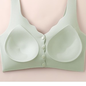 Reggiseno da donna <span class=keywords><strong>con</strong></span> <span class=keywords><strong>apertura</strong></span> frontale, senza fodera, senza cuciture, traspirante, confortevole, <span class=keywords><strong>con</strong></span> coppe grandi imbottite e spalline larghe - Product Image 4