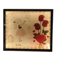 Lampe de table LED en gros Cadre photo Lampe colorée Cadre photo LED avec miroir Cadeau d'anniversaire et de mariage Cadre photo personnalisé