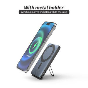 PD22.5W Fast <b>Charging</b> 5000mAh Powerbank 15W <b>Wireless</b> Magnetic Detachable C-C Cable Power Bank With <b>Stand</b> - Product Image 3