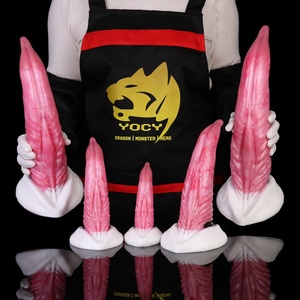 Dildo de Fantasía Tamaño XXL, Dildo de Animal Monstruoso de Orca para Mujeres, Masajeador Anal, Tapón Anal Color Sangre con Ventosa - Product Image 1