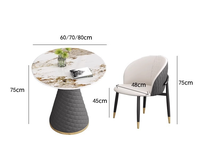 Table basse ronde moderne et minimaliste en pierre frittée, mobilier de loisirs et de restauration pour café et réception des visiteurs