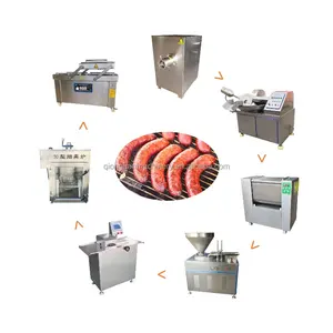 Línea de procesamiento de salchichas comerciales, máquina mezcladora y rellenadora de carne, fabricación de jamón, longaniza, Chorizo, Económica