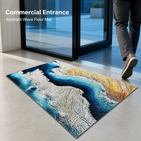 Tapis de sol imprimé texturé en fil bouclé, motif abstrait, paillasson pour entrée de maison, vente en gros, conception personnalisée
