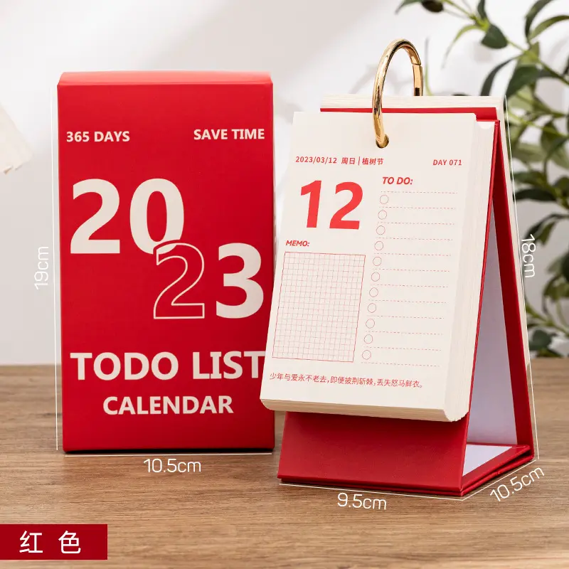Free Design Benutzer definierte 365 Tage Metall Spiral bindung Täglicher Kalender Drucken auf Abruf Box Easy Tear Off Table Desk Kalender