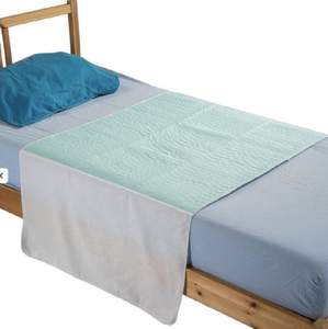 Sous-couche lavable réutilisable pour incontinence Coussin absorbant pour <span class=keywords><strong>pipi</strong></span> Adulte Grande couche avec rabat d'aile Drap imperméable Vert Bleu - Product Image 2