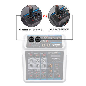 Console <span class=keywords><strong>de</strong></span> mixage DJ blanche 4 canaux Debra avec amplificateur domestique, carte son BT4.0USB 48V pour <span class=keywords><strong>chant</strong></span>, diffusion en direct, karaoké, mixage <span class=keywords><strong>de</strong></span> groupe - Product Image 4