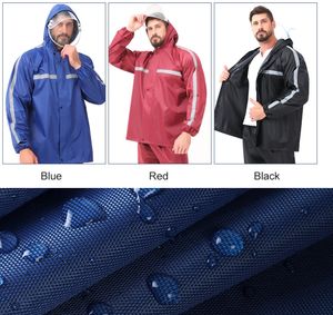 Traje de lluvia reflectante multicolor rojo rosa personalizado, impermeable y pantalón de tela Oxford gruesa de PVC, con procesamiento mejorado para caza - Product Image 5