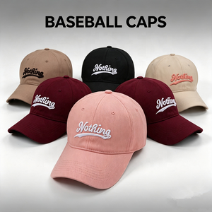 Cappellino da Baseball in Stile Coreano con Ricamo 3D a 6 Pannelli, Morbido, Estivo, Parasole, Casual, alla Moda, per Esterni, Protezione Solare - Product Image 1