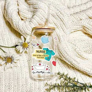 Friends I'll Be There For You 16OZ UV DTF Cup Wrap Transfers Stickers Etiquetas personalizadas DIY Logotipo impermeable para Libbey Glass Can - Product Image 4