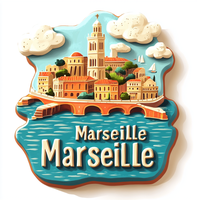 Haute qualité Marseille résine aimants pour réfrigérateur personnalisé impression UV Souvenir artisanat 3D décor à la maison PVC bois polyrésine touristique