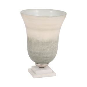 Vaso in vetro con base in marmo per soggiorno, decorazione floreale, centrotavola. - Product Image 3