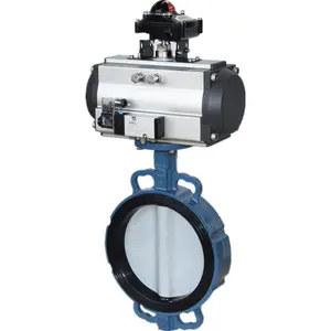 DN 300 Pneumatic Wafer Butterfly Valve With Pneumatic Actuator