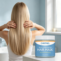 Masque capillaire réparateur aux peptides de cuivre bleu, biotine, extrait de graines de sésame et racine de fleur de vache, marque privée