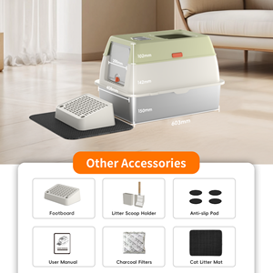 Entrada frontal Saída superior Fácil Limpar <span class=keywords><strong>Cat</strong></span> Toliet <span class=keywords><strong>Sand</strong></span> Box Dobrável Plástico Semi-Fechado Grande Aço Inoxidável Kitty <span class=keywords><strong>Cat</strong></span> Litter Box - Product Image 6