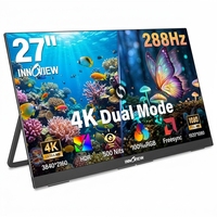 Écran externe portable 27 pouces, moniteur double mode pour jeux, écran IPS 500 nits HDR FreeSync USB-C, HDMI, écran d'ordinateur
